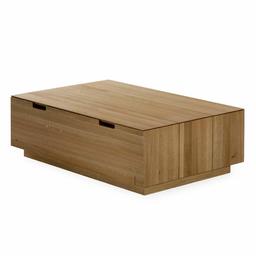 Amazon Brand - Alkove Hayes Lift-Top Solid Wood Coffee Table with Hidden Storage Compartment, 110 x 70 x 34-50cm, Wild Oak/Metal