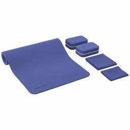 AmazonBasics 1/4-Inch Thick TPE Yoga Mat 6 Piece Set, Blue