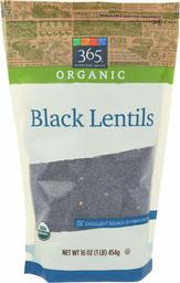 365 Everyday Value, Organic Black Lentils, 16 oz