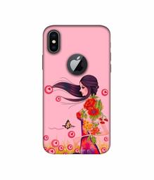 Amazon Brand - Solimo Designer Lady Vector Pattern 3D Printed Hard Back Case Mobile Cover for Apple iPhone X (Logo Cut)