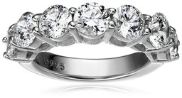 Platinum-Plated Sterling Silver 7-Stone Ring made with Swarovski Zirconia (3 cttw), Size 5