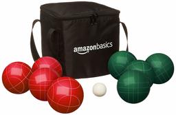 AmazonBasics Bocce Ball Set with Soft Carrying  Case  - 90mm (Renewed)