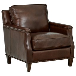 Amazon Brand – Stone & Beam Marin Leather Studded Chair, 33