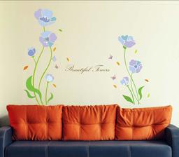 Amazon Brand - Solimo Wall Sticker for Living Room (Beautiful Flowers, Ideal Size on Wall - 170 cm x 130 cm)