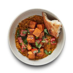 Amazon Meal Kits, Red Lentil Dahl with Sweet Potato & Cilantro Chutney, Serves 2