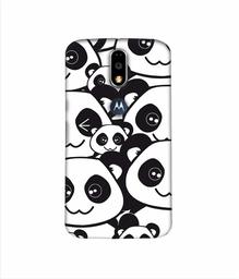 Amazon Brand - Solimo Designer Panda Texture 3D Printed Hard Back Case Mobile Cover for Motorola Moto G4 Plus (with Logo Cut)