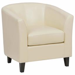 Amazon Brand – Ravenna Home Sherman Curved Faux Leather Accent Chair, 30.5