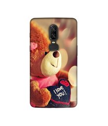 Amazon Brand - Solimo Designer Teddy Bear 3D Printed Hard Back Case Mobile Cover for OnePlus 6