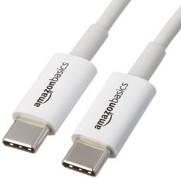 AmazonBasics USB Type-C to USB Type-C 2.0 Cable, White, 6 ft