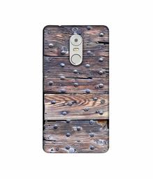 Amazon Brand - Solimo Designer Wooden Blocks Check 3D Printed Hard Back Case Mobile Cover for Lenovo K6 Note