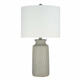 Amazon Brand – Stone & Beam Contemporary Textured 2-Tone Resin Table Lamp, LED Bulb Included, 24.5