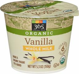 365 EVERYDAY VALUE Organic Vanilla Yogurt, 5.3 OZ