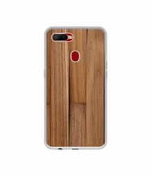 Amazon Brand - Solimo Designer Wooden Art UV Printed Soft Back Case Mobile Cover for Oppo A5s