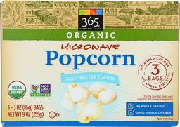 365 Everyday Value, Organic Microwave Popcorn, Light Butter Flavor, 3 oz, 3 pk