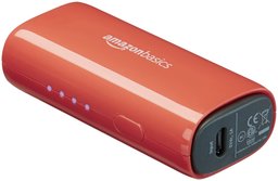 AmazonBasics Portable Charger/Power Bank, 3,350 mAh, Red