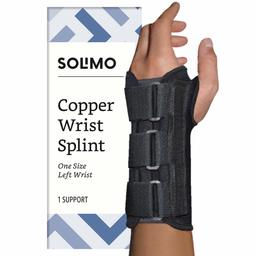 Amazon Brand - Solimo Copper Wrist Splint, Left Hand, One Size