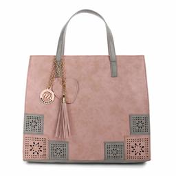 Nia & Nicole Women's Handbag (Peach, Grey)