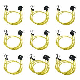 AmazonBasics Adjustable 48-Inch Bungee Cords, 2-Tone: Yellow + Black, 2-Pack (20-Piece)