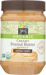 365 Everyday Value, Organic Creamy Peanut Butter, Unsweetened, 28 oz