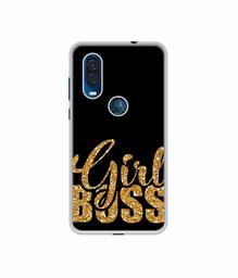 Amazon Brand - Solimo Designer Sparkle Girl Boss UV Printed Soft Back Case Mobile Cover for Motorola One Vision