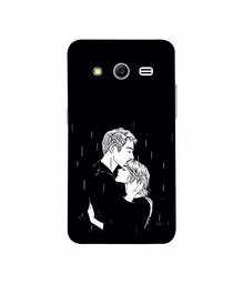 Amazon Brand - Solimo Designer Couples Standing in Rain 3D Printed Hard Back Case Mobile Cover for Samsung Galaxy Core 2 G355H