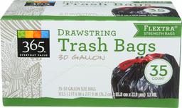 365 EVERYDAY VALUE Flexible Drawstring Trash Bags 30GL, 35 CT