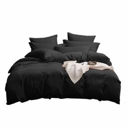 UMI Merryfeel Microfiber Duvet Cover Set,Lightweight and Soft Bedding Set (8 Sizes,12 Colours) (King,Black)