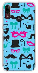 Amazon Brand - Solimo Designer Multicolor Clip Art Vector Blue Printed Soft Back Case Mobile Cover for Motorola Moto E6s / Motorola Moto E6 Plus