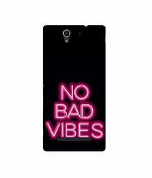 Amazon Brand - Solimo Designer No Bad Vibes 3D Printed Hard Back Case Mobile Cover for Sony Xperia C3 Dual