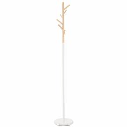 AmazonBasics Standing Metal and Wood Coat and Hat Rack - White