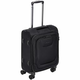 AmazonBasics Expandable Softside Carry-On Spinner Luggage Suitcase With TSA Lock And Wheels - 18 Inch, Black