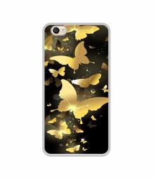 Amazon Brand - Solimo Designer Golden Butterfly Pattern UV Printed Soft Back Case Mobile Cover for Vivo V5