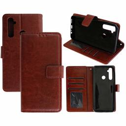 Amazon Brand - Solimo Flip Leather Mobile Cover (Soft & Flexible Back case) for Realme 5 / Realme 5s (Brown)