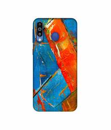 Amazon Brand - Solimo Designer Sky Blue and Orange Canvas 3D Printed Hard Back Case Mobile Cover for Samsung Galaxy M21