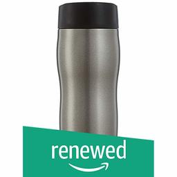 (Renewed) Amazon Brand - Solimo Vacuum Insulated Stainless Steel Travel Mug, Sparkle, 380 ml