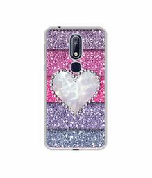 Amazon Brand - Solimo Designer Stone Heart UV Printed Soft Back Case Mobile Cover for Nokia 7.1