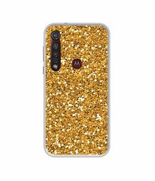 Amazon Brand - Solimo Designer Golden Sparkle UV Printed Soft Back Case Mobile Cover for Motorola Moto G8 Plus