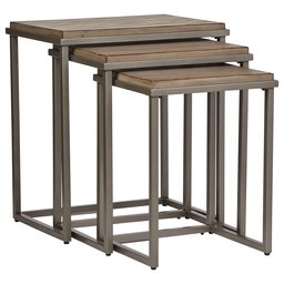 Amazon Brand – Stone & Beam Gazelle Rustic Metal Nesting Side End Tables, 22