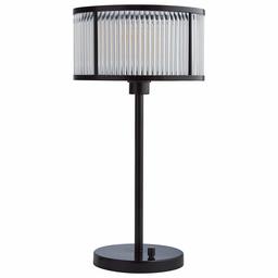 Stone & Beam Modern Art Deco Table Desk Lamp With Light Bulb And Acrylic Shade - 8 x 8 x 22 Inches, Black