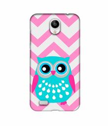 Amazon Brand - Solimo Designer Sky Blue Owl 3D Printed Hard Back Case Mobile Cover for Vivo Y21L