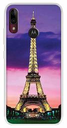 Amazon Brand - Solimo Designer Multicolor Paris Eiffel Tower Printed Soft Back Case Mobile Cover for Motorola Moto E6s / Motorola Moto E6 Plus