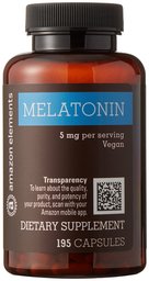 Amazon Elements Melatonin 5mg, 195 Capsules