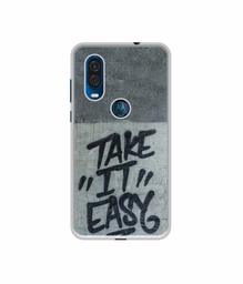 Amazon Brand - Solimo Designer Take It Easy UV Printed Soft Back Case Mobile Cover for Motorola One Vision