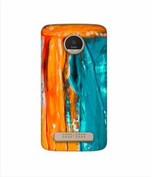 Amazon Brand - Solimo Designer Gold Yellow and Sky Blue Paint 3D Printed Hard Back Case Mobile Cover for Motorola Moto Z Play