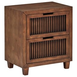 Amazon Brand – Stone & Beam Cabernet Slatted 2-Drawer Cabinet, 23.6