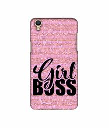 Amazon Brand - Solimo Designer Girl Boss On Pink Sparkle 3D Printed Hard Back Case Mobile Cover for Oppo F1 Plus