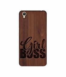 Amazon Brand - Solimo Designer Girl Boss On Wood 3D Printed Hard Back Case Mobile Cover for Oppo A37