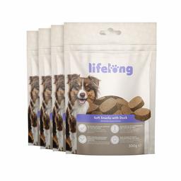 Marque Amazon - Lifelong - Friandises pour chiens, riches in protéines, avec canard (4 pack x 300gr)