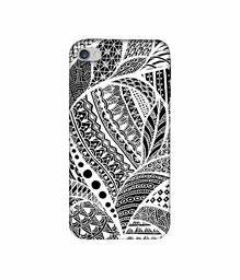 Amazon Brand - Solimo Designer Random White Pattern 3D Printed Hard Back Case Mobile Cover for Apple iPhone 4 / 4S