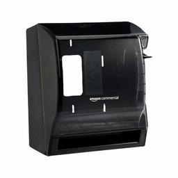 AmazonCommercial Lever Roll Towel Dispenser, Classic, Transparent Black - 3-Pack